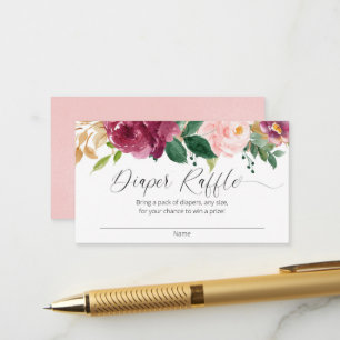 Cartes de tombola florale rose rousse