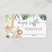 Cartes de tombola neutres pour les animaux Safari (Devant)