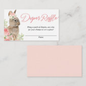 Cartes de tombola pour bébé lapin rose vif (Devant / Derrière)