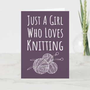 Cartes de tricoteuse rose mignonnes Tricot Hobby