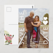 Cartes de typographie cœurs enregistrer les dates (Devant / Derrière)