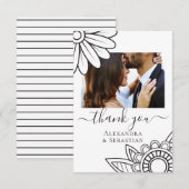 Cartes de typographie Merci gris blanc (Devant / Derrière)