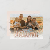 Cartes de vacances à motif feuille d'or rose (Recto/Verso)