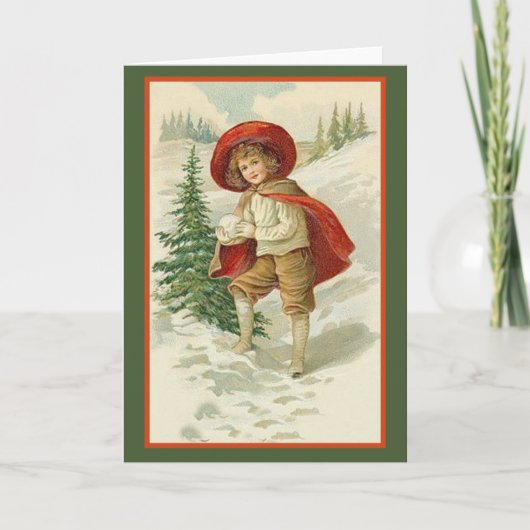 Cartes de vacances Cape rouge et neige (Devant)