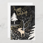 Cartes de vacances de la forêt Joyeuses Fêtes avec (Devant / Derrière)