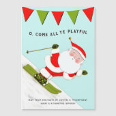 Cartes de vacances de Noël drôles de ski (Devant)