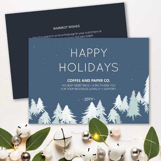 Cartes de vacances du logo d'entreprise Xmas Trees