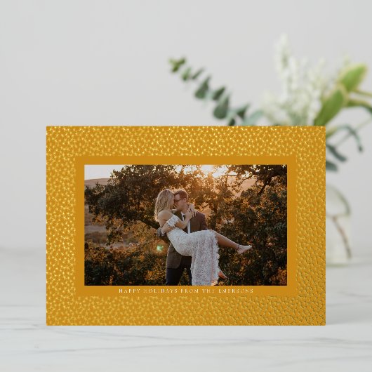 Cartes de vacances en papier doré Boho Golden Star (Debout devant)