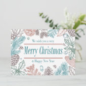 Cartes de vacances florales Joyeuses Fêtes | Photo (Debout devant)