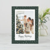 Cartes de Vacances Joyeuses Photo Vert Étoile (Debout devant)