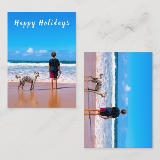 Cartes de vacances personnalisées avec photo joyeu (Devant / Derrière)