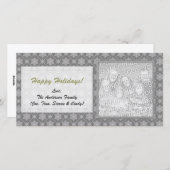 Cartes de vacances photo flocon de neige gris (Devant / Derrière)