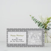 Cartes de vacances photo flocon de neige gris (Debout devant)