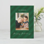 Cartes de vacances photo rayées modernes joyeuses (Debout devant)