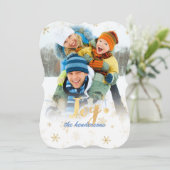 Cartes de vacances PixDezines flocons de neige/or (Debout devant)