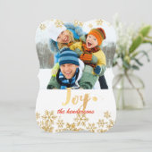 Cartes de vacances PixDezines flocons de neige/or (Debout devant)