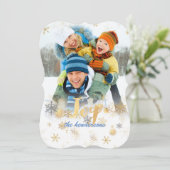 Cartes de vacances PixDezines Flocons/Or/Argent (Debout devant)