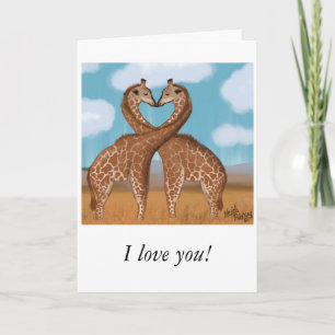 Cartes de Valentines d'amour de girafes