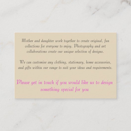 Cartes de visite (Dos)