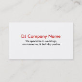 Cartes de visite 02 du DJ (Dos)