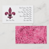 Cartes de visite 2 de Fleur de lis Pink (Devant / Derrière)