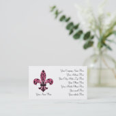 Cartes de visite 2 de Fleur de lis Pink (Debout devant)