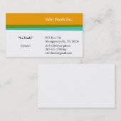 Cartes de visite 3 de nourritures de Salvi (Devant / Derrière)