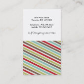 Cartes de visite à angles de rayures d'amusement (Dos)