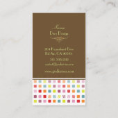 Cartes de visite à carreaux rétro à pois (Dos)