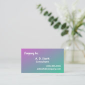 Cartes de visite à dégradé de violet à vert (Debout devant)