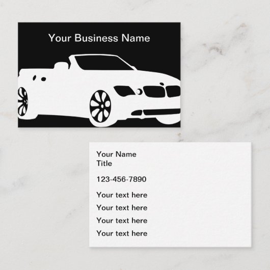 Cartes de visite à deux côtés de l'automobile (Devant / Derrière)