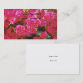Cartes de visite à fleurs roses (Devant / Derrière)