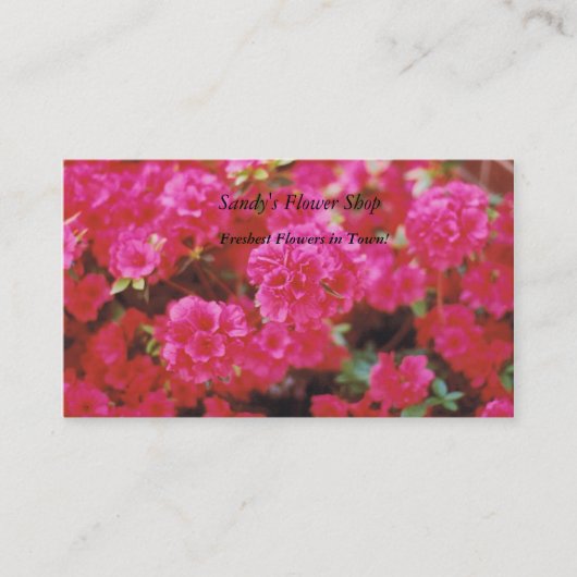 Cartes de visite à fleurs roses (Devant)