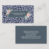 Cartes de visite à impression léopard bleu (Devant / Derrière)