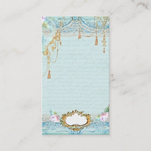 cartes de visite à la dentelle et aux roses roses  (Devant)