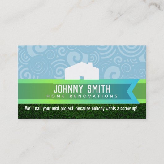 Cartes de visite à la maison de slogans de (Devant)