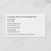 Cartes de visite à la maison d'inspection (Dos)