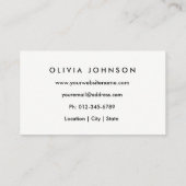 Cartes de visite à la mode de maquilleur de (Dos)