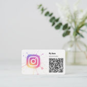 Cartes de visite à l'icône Instagram (Debout devant)