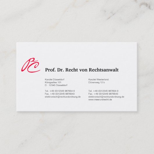 Cartes de visite à monogramme (Devant)