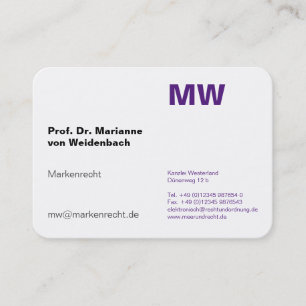Cartes de visite à monogramme