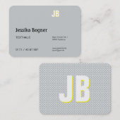 Cartes de visite à monogramme élégant (Devant / Derrière)
