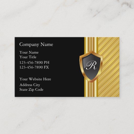 Cartes de visite à monogramme masculin (Devant)