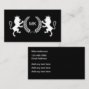 Cartes de visite à monogramme masculin élégant