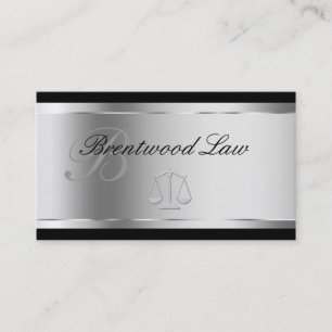 Cartes de visite à monogramme pour avocat élégant