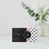 Cartes de visite à monogramme rose (Debout devant)