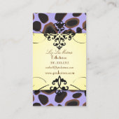 Cartes de visite à motif léopard (Dos)