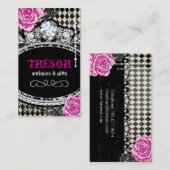 Cartes de visite à motifs de losanges chics (Devant / Derrière)