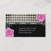 Cartes de visite à motifs de losanges chics (Dos)