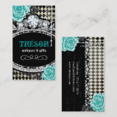 Cartes de visite à motifs de losanges chics (Devant / Derrière)